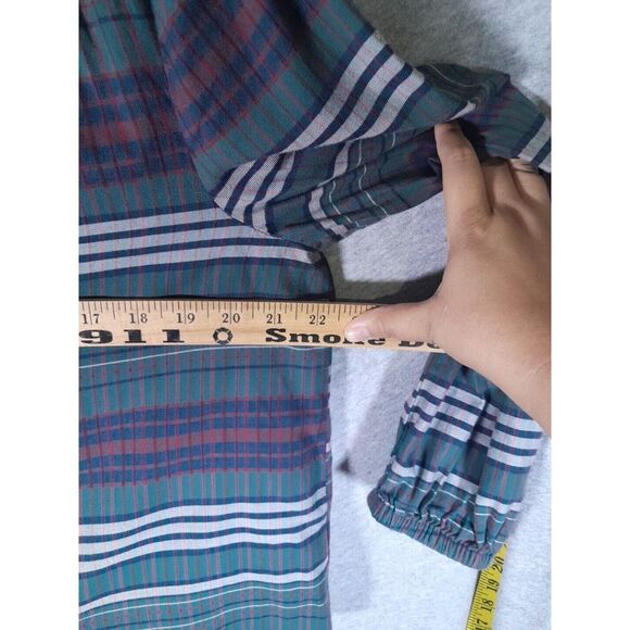 Madewell Button Up Top Womens Large Vneck Button Down Pineview Plaid Academia - Picture 6 of 8